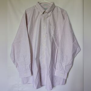 L.L.Bean Mens Wrinkle Resistant Long Sleeve Shirt Size17 1/2-34 Striped